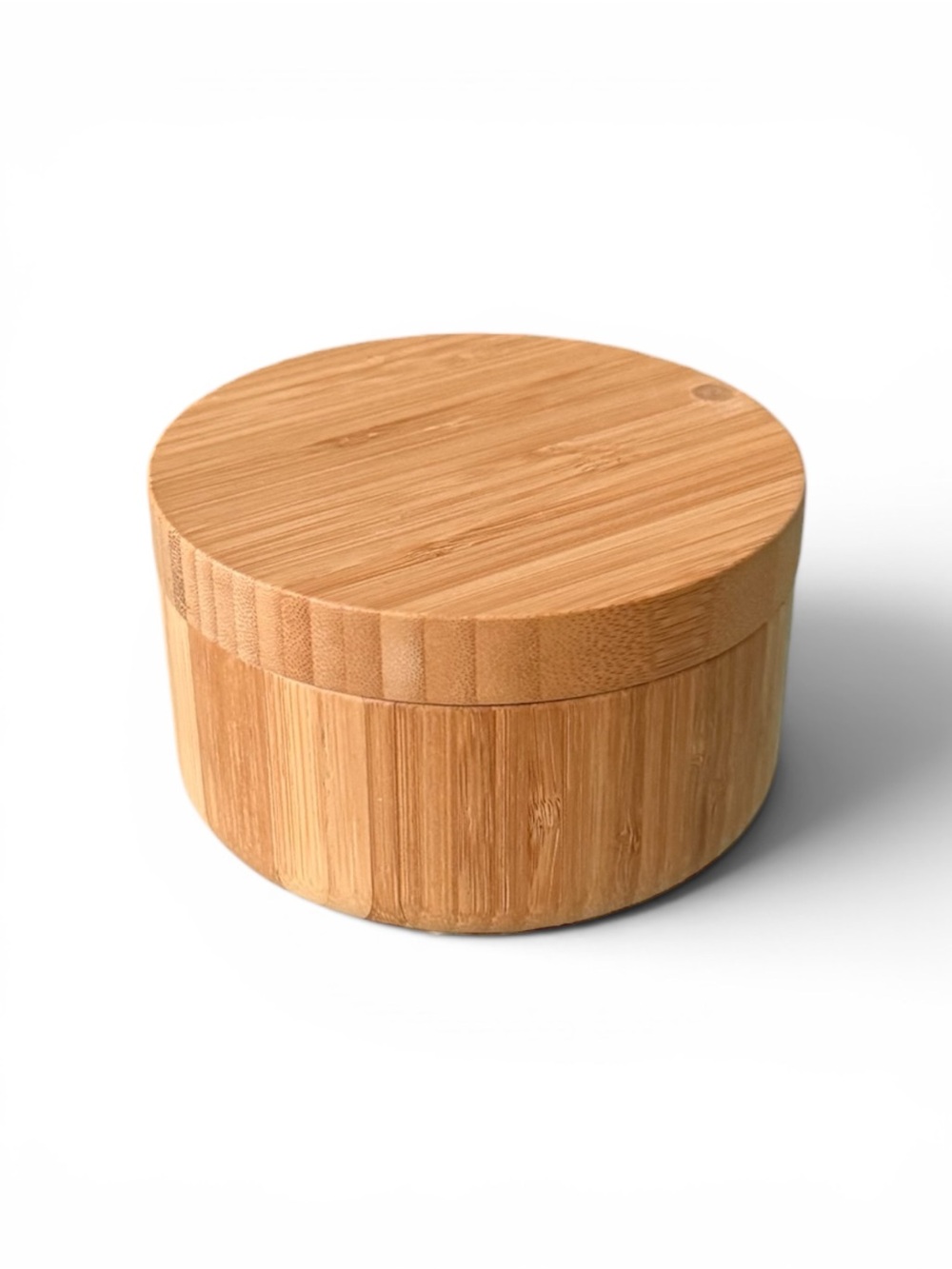 Round Bamboo Storage Jar - Natural Wood